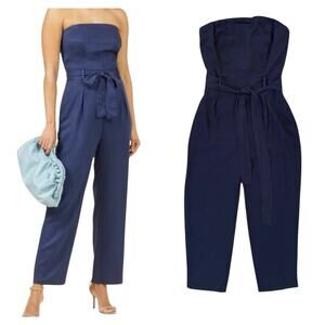 OUTERKNOWN Ronan Jumpsuit Strapless Belted Tencel Dark Navy Women’s Size 2 NEW